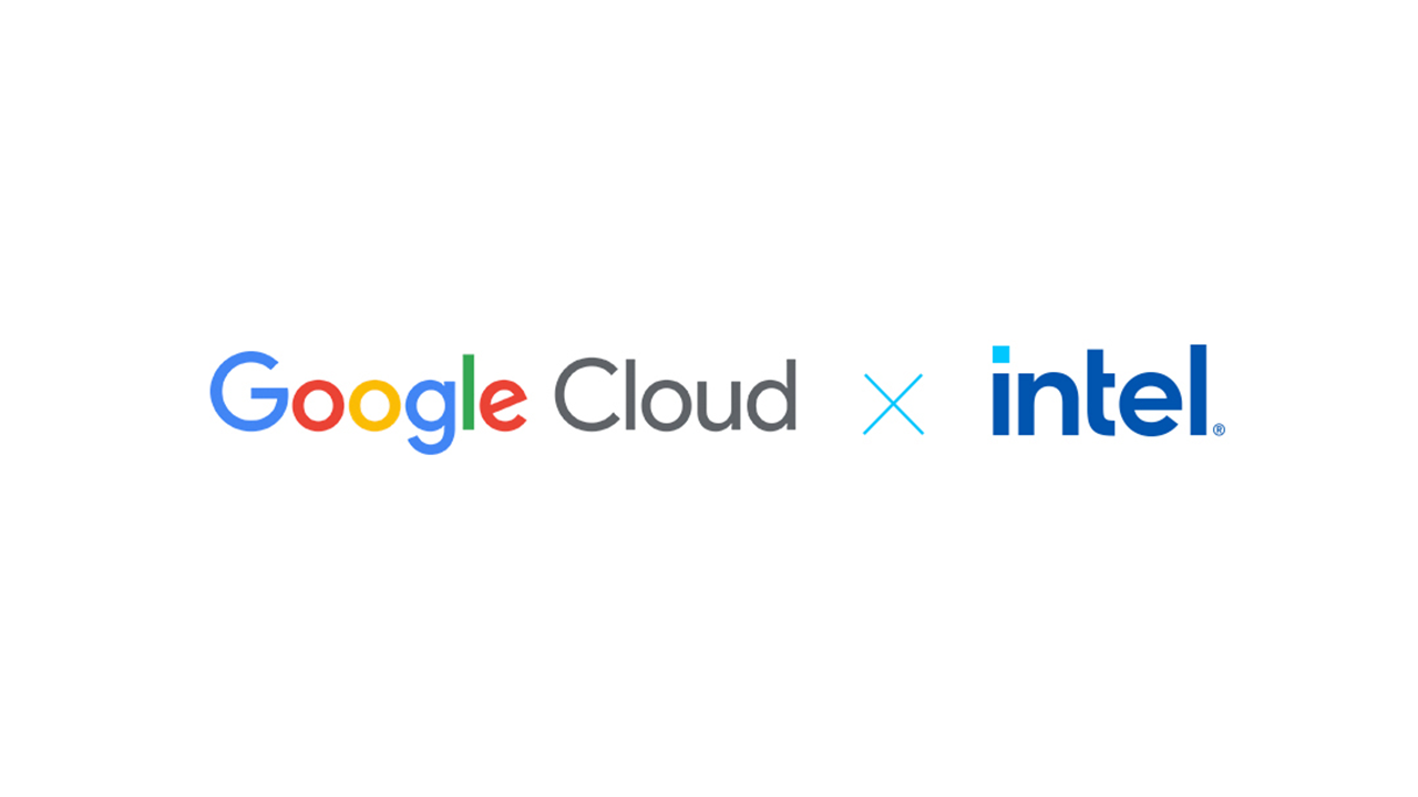 Logo Intel dan Google Cloud pada pengumuman kolaborasi agentic AI enterprise