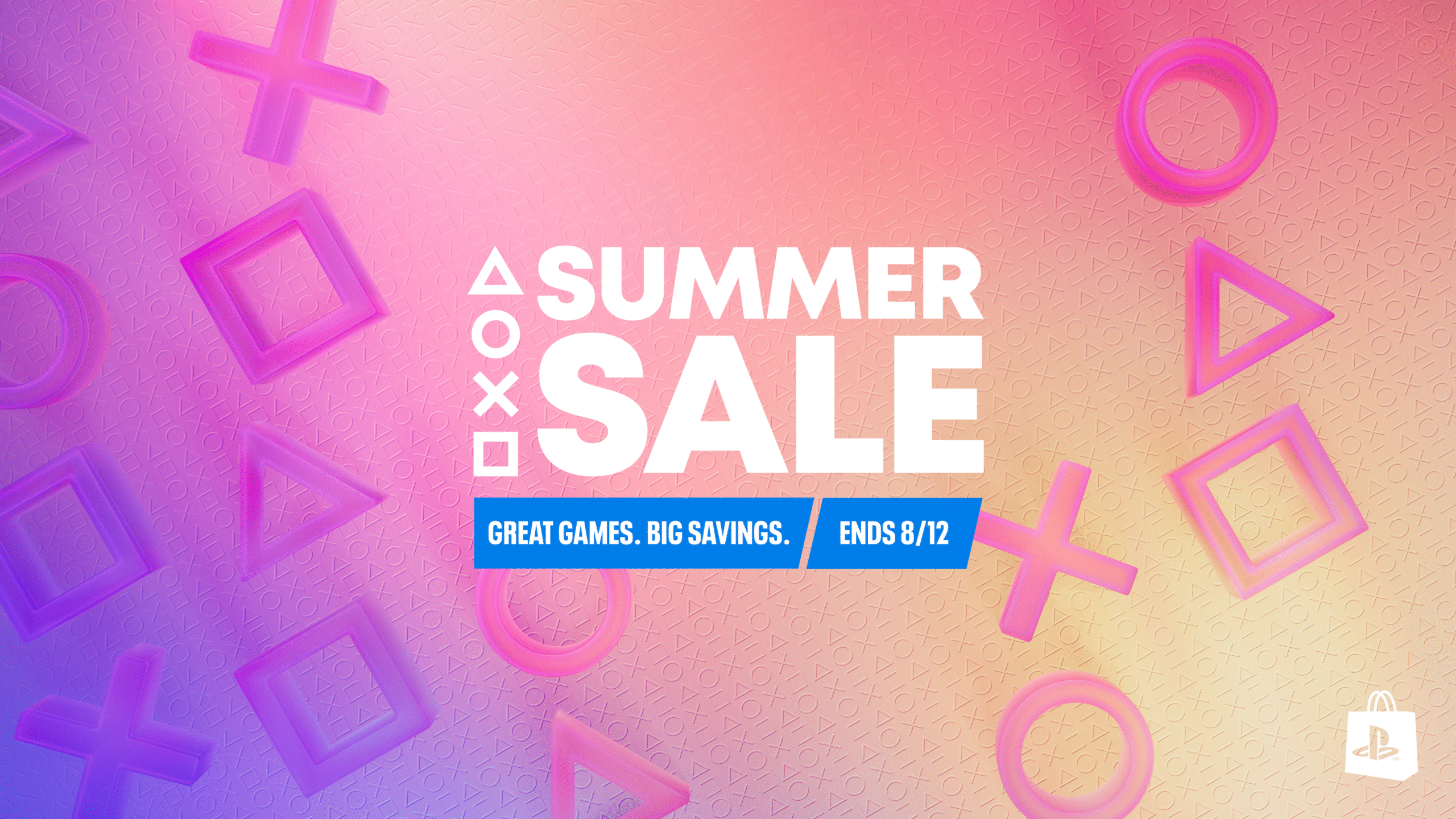 Materi promosi PlayStation Summer Sale 2026 dengan simbol khas PlayStation